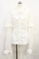 画像1: metamorphose / 【プラスサイズ】袖取り外し丸襟ブラウス プラスサイズ 白 H-26-10-01-024-ME-BL-NS-ZH (1)