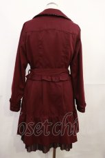 画像2: axes femme / ファー襟トレンチコート M ワイン H-26-10-01-029-AX-CO-NS-ZH (2)