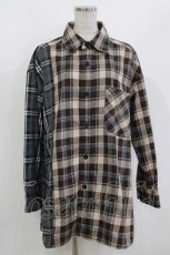 画像1: TRAVAS TOKYO / Furry bear docking check shirts  ベージュ×グレー H-26-10-02-032-PU-BL-KB-ZH (1)