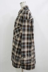 画像2: TRAVAS TOKYO / Furry bear docking check shirts  ベージュ×グレー H-26-10-02-032-PU-BL-KB-ZH (2)
