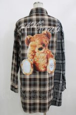 画像3: TRAVAS TOKYO / Furry bear docking check shirts  ベージュ×グレー H-26-10-02-032-PU-BL-KB-ZH (3)