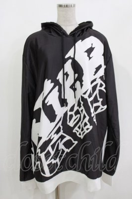 Preview of 防寒裏起毛パーカー  黒×白