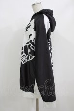 画像2: NieR Clothing / 防寒裏起毛パーカー  黒×白 H-26-10-02-042-PU-TO-KB-ZH (2)