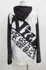 画像3: NieR Clothing / 防寒裏起毛パーカー  黒×白 H-26-10-02-042-PU-TO-KB-ZH (3)