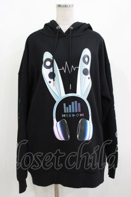 Preview of サイバーうさ耳ヘッドホンパーカー  ブラック