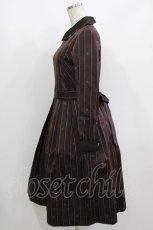 画像2: Jane Marple / Regimental stripeのコレットドレス  ブラウン H-26-10-02-005-JM-OP-KB-ZH (2)