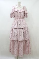 画像1: Ank Rouge / ハートdotオフショルロングワンピース M ピンク H-26-10-02-1026-CA-OP-NS-ZH (1)