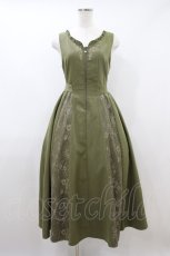 画像1: axes femme / バラ刺繍ジャンスカ M グリーン H-26-10-02-1030-AX-OP-YZ-ZH (1)