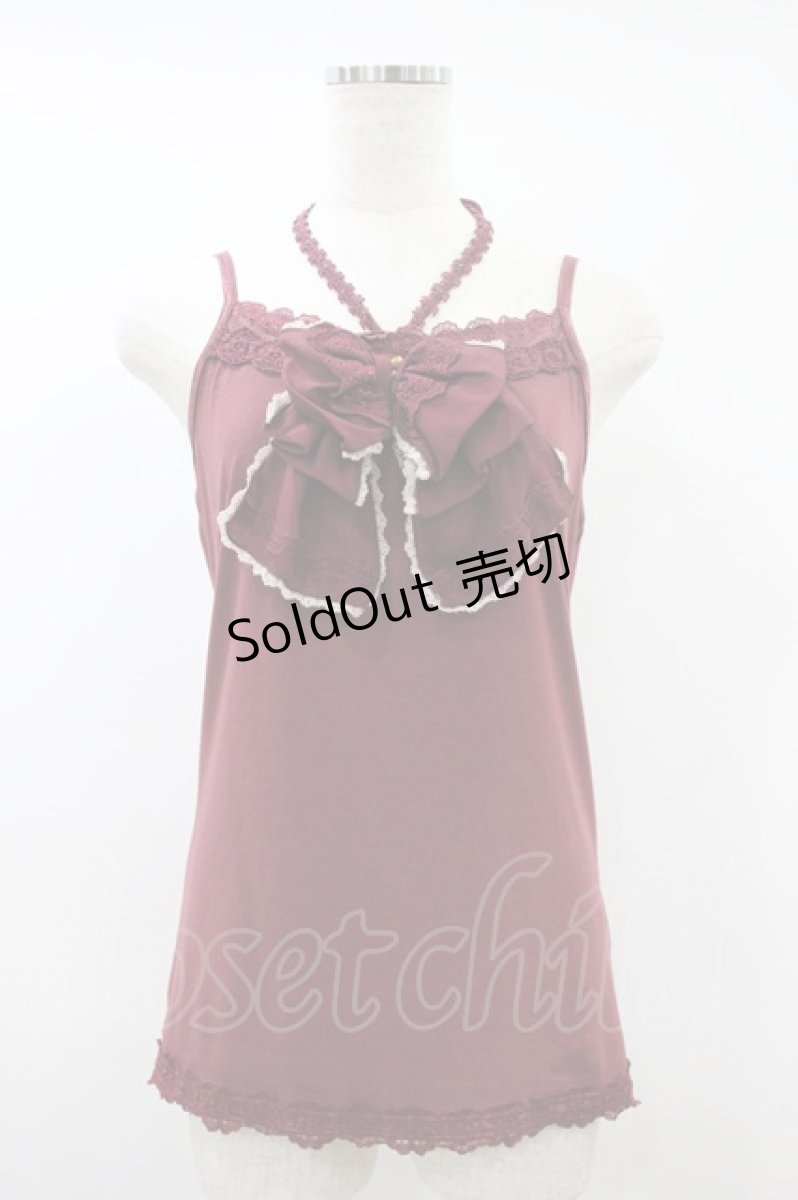 画像1: axes femme / ホルター付BIGリボンキャミ M ワイン H-26-10-02-1049-AX-TO-NS-ZH (1)