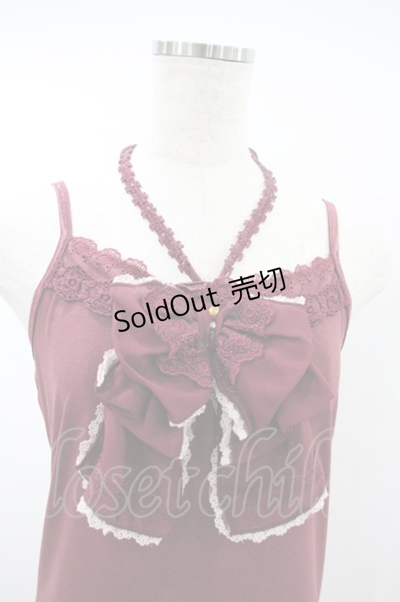 画像3: axes femme / ホルター付BIGリボンキャミ M ワイン H-26-10-02-1049-AX-TO-NS-ZH (3)