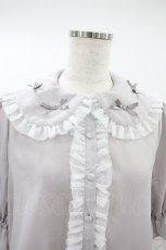 画像3: axes femme kawaii / プチリボン半袖ブラウス M グレー H-26-10-02-1052-AX-BL-NS-ZH (3)