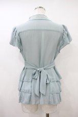 画像2: axes femme / ペプラムフリルブラウス M ミント H-26-10-02-1053-AX-BL-NS-ZH (2)