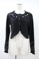 画像1: axes femme / 巻きバラニットボレロ M ブラック H-26-10-02-1059-AX-TO-YZ-ZH (1)