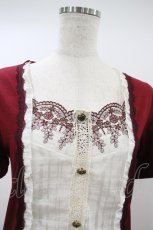 画像3: axes femme / 胸元レース重ね着風トップス M ワイン H-26-10-02-1060-AX-TO-NS-ZH (3)