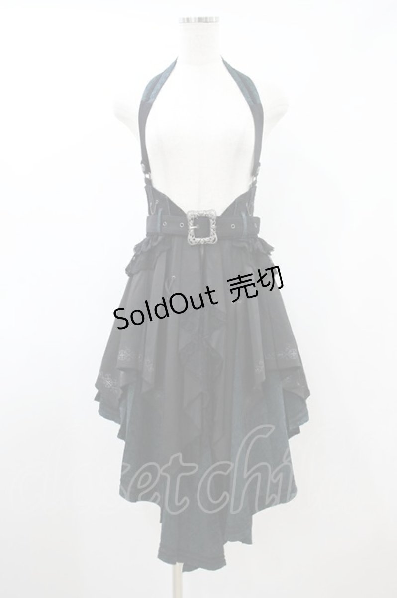 画像1: Ozz oneste / オーバー付きホルターコルセット  黒×緑 H-26-10-02-1016-OO-ZA-AK-ZH (1)