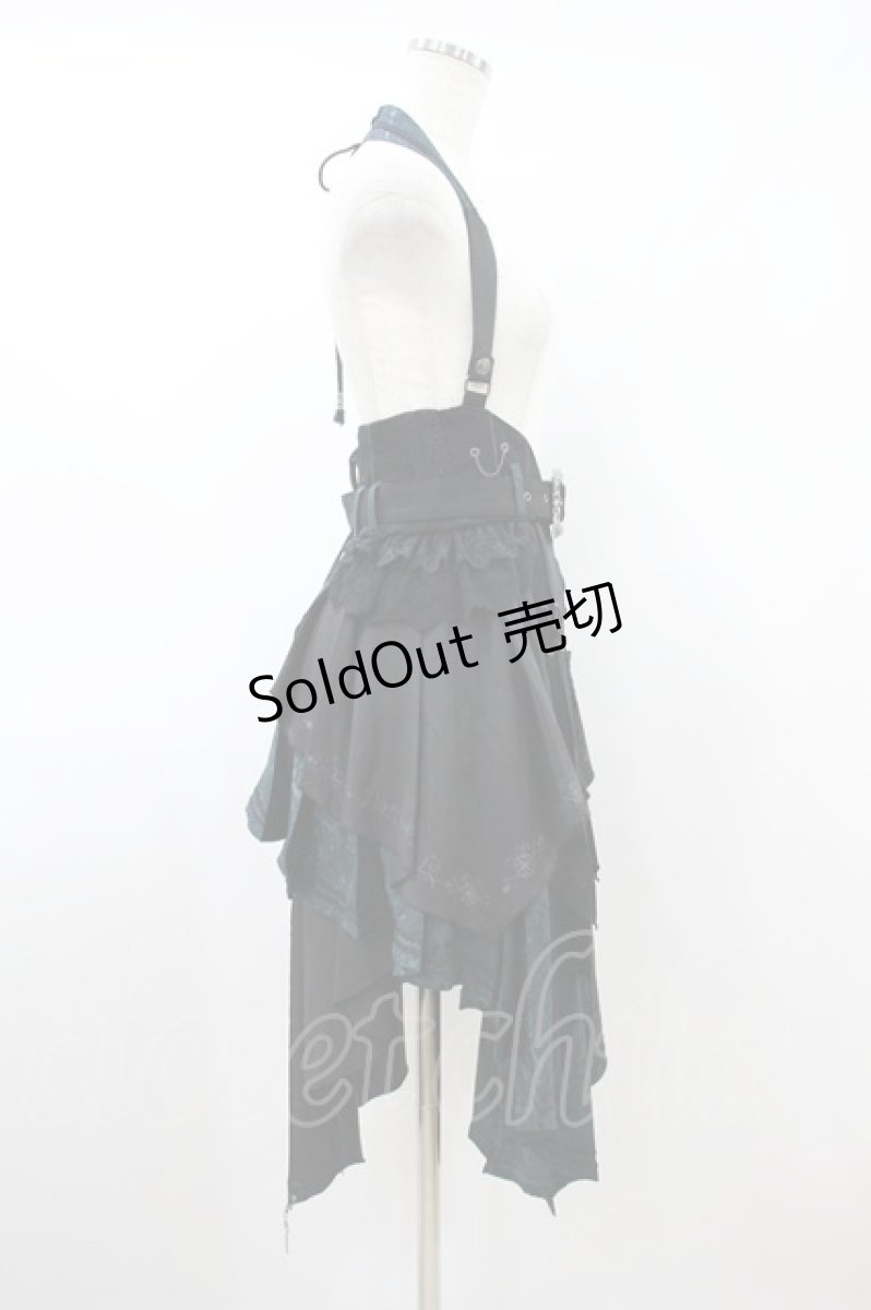画像3: Ozz oneste / オーバー付きホルターコルセット  黒×緑 H-26-10-02-1016-OO-ZA-AK-ZH (3)