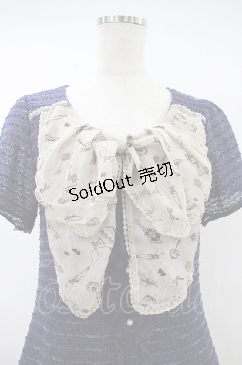 画像3: axes femme / アンティークモチーフシフォンサマーチュニック M ブルー/ベージュ H-26-10-02-1021-AX-OP-NS-ZH (3)