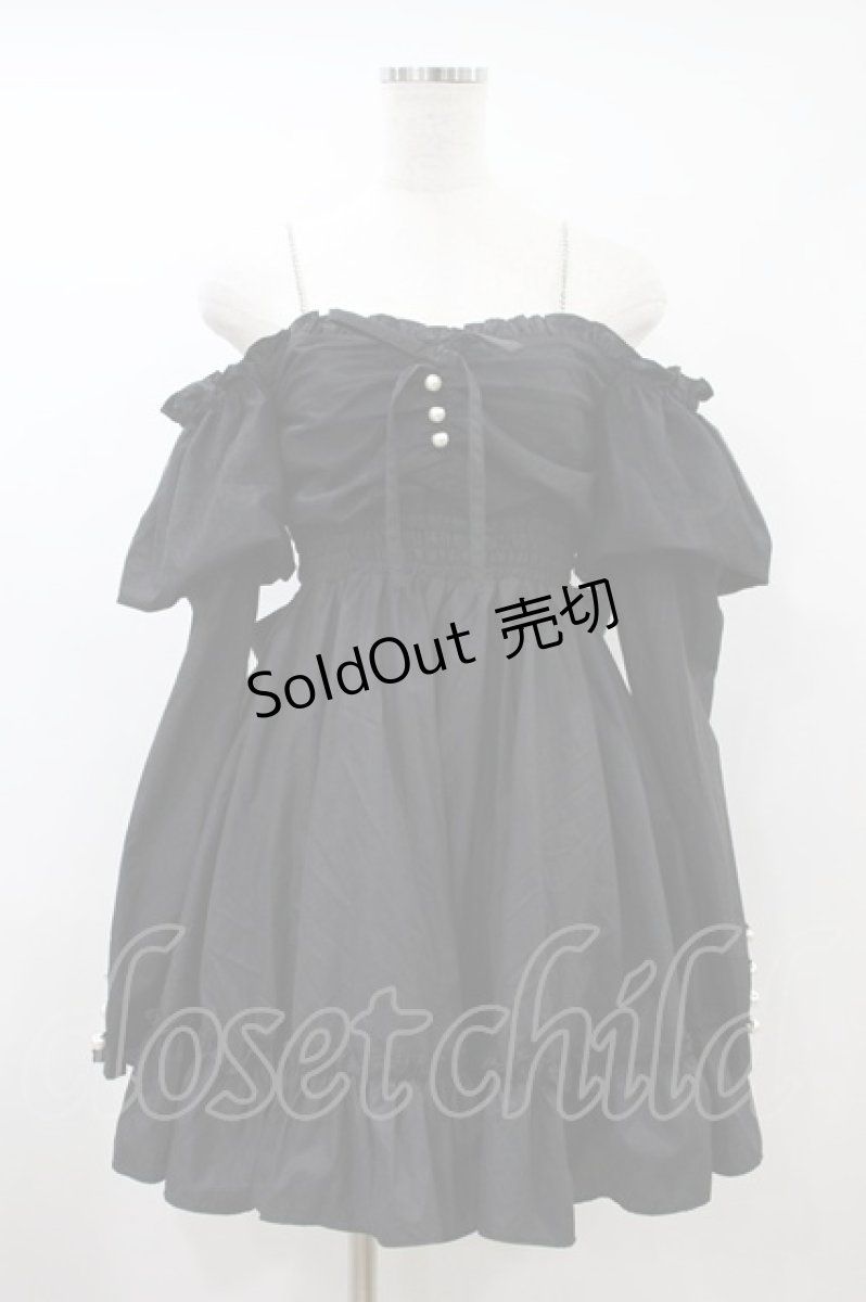 画像1: Ank Rouge / オフショルドーリーワンピース M ブラック H-26-10-02-1023-CA-OP-NS-ZH (1)