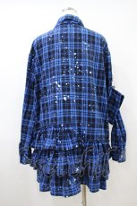 画像2: Ank Rouge / Bemqinブリーチチェックシャツワンピース M ブルー H-26-10-02-1025-CA-OP-NS-ZH (2)