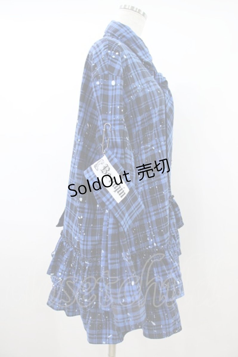 画像3: Ank Rouge / Bemqinブリーチチェックシャツワンピース M ブルー H-26-10-02-1025-CA-OP-NS-ZH (3)