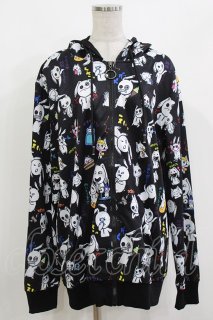 NieR Clothing / 総柄ZIPパーカー F 黒×Nierちゃん H-26-10-02-059-PU