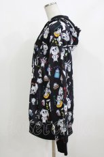 画像2: NieR Clothing / 総柄ZIPパーカー F 黒×Nierちゃん H-26-10-02-059-PU-TO-KB-ZH (2)