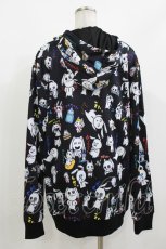 画像3: NieR Clothing / 総柄ZIPパーカー F 黒×Nierちゃん H-26-10-02-059-PU-TO-KB-ZH (3)