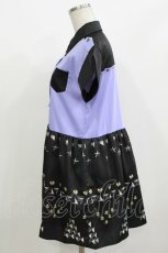 画像2: LISTEN FLAVOR / リアルスタッズ転写プリントチュニック  黒×紫 H-26-10-02-062-PU-TO-KB-ZH (2)