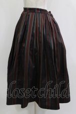 画像2: Jane Marple Dans Le Salon / Old England stripe quatre tuck skirt M ワイン H-26-10-02-009-JM-SK-KB-ZH (2)