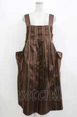 画像1: Jane Marple Dans Le Salon / Old England stripe painter's dress M ブラウン H-26-10-02-013-JM-OP-KB-ZH (1)