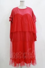 画像1: Candy Stripper / DOT TULLE SWITCHED ONE-PIECE  レッド H-26-10-02-018-PU-OP-KB-ZH (1)