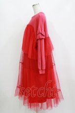 画像2: Candy Stripper / DOT TULLE SWITCHED ONE-PIECE  レッド H-26-10-02-018-PU-OP-KB-ZH (2)