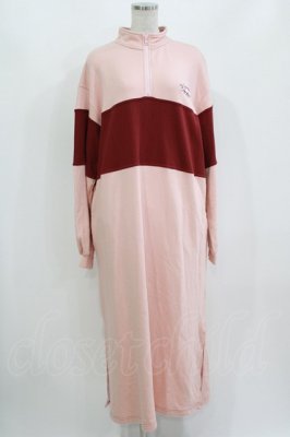 Preview of BRAVE DINOSAUR SWEATワンピース 2(M) PINK×BORDEAUX