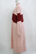画像2: Candy Stripper / BRAVE DINOSAUR SWEATワンピース 2(M) PINK×BORDEAUX H-26-10-02-019-PU-OP-KB-ZH (2)