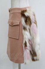 画像2: Jane Marple Dans Le Salon / Lamb Pile Painting Fur 2Face Skirt M ピンクベージュ H-26-10-02-026-JM-SK-KB-ZH (2)