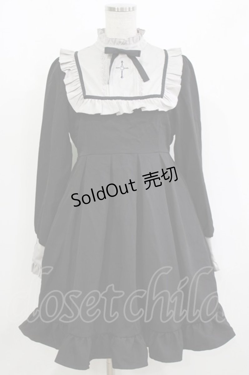 画像1: DearMyLove / クロス刺繍シスターワンピース M ブラック/グレー H-26-10-03-034-GO-OP-YZ-ZH (1)