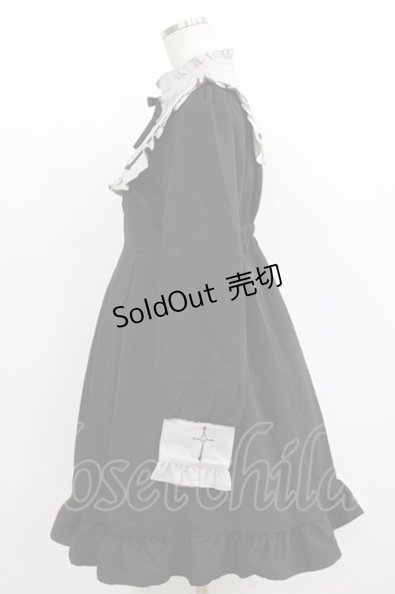 画像2: DearMyLove / クロス刺繍シスターワンピース M ブラック/グレー H-26-10-03-034-GO-OP-YZ-ZH (2)