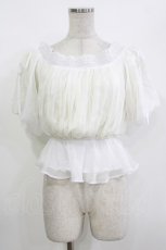 画像1: axes femme / オーガンジーシャーリングブラウス Free オフ H-26-10-03-046-AX-BL-NS-ZH (1)