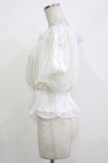 画像2: axes femme / オーガンジーシャーリングブラウス Free オフ H-26-10-03-046-AX-BL-NS-ZH (2)