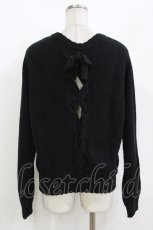 画像3: axes femme / バックレースアップニットカーデ M ブラック H-26-10-03-049-AX-TO-NS-ZH (3)