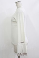 画像2: axes femme / ローズ刺繍フレア袖配色ニット Free オフ H-26-10-03-050-AX-TO-NS-ZH (2)