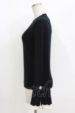 画像2: axes femme / ローズ刺繍フレア袖配色ニット Free ブラック H-26-10-03-051-AX-TO-NS-ZH (2)