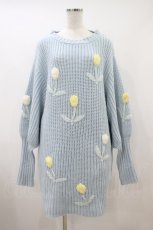 画像1: Candy Stripper / TULIP LOVER KNIT ONE-PIECE  LIGHT BLUE H-26-10-03-1034-PU-OP-KB-ZH (1)