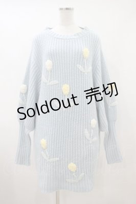 Preview of TULIP LOVER KNIT ONE-PIECE  LIGHT BLUE