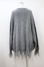 画像2: Candy Stripper / TATTERED CABLE KNIT  ヘザーグレー H-26-10-03-1035-PU-TO-KB-ZH (2)