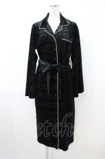 画像1: NieR Clothing / 3POCKET 111CM LONG UNISEXベロアルームウェア  黒 H-26-10-03-1055-PU-TO-KB-ZH (1)