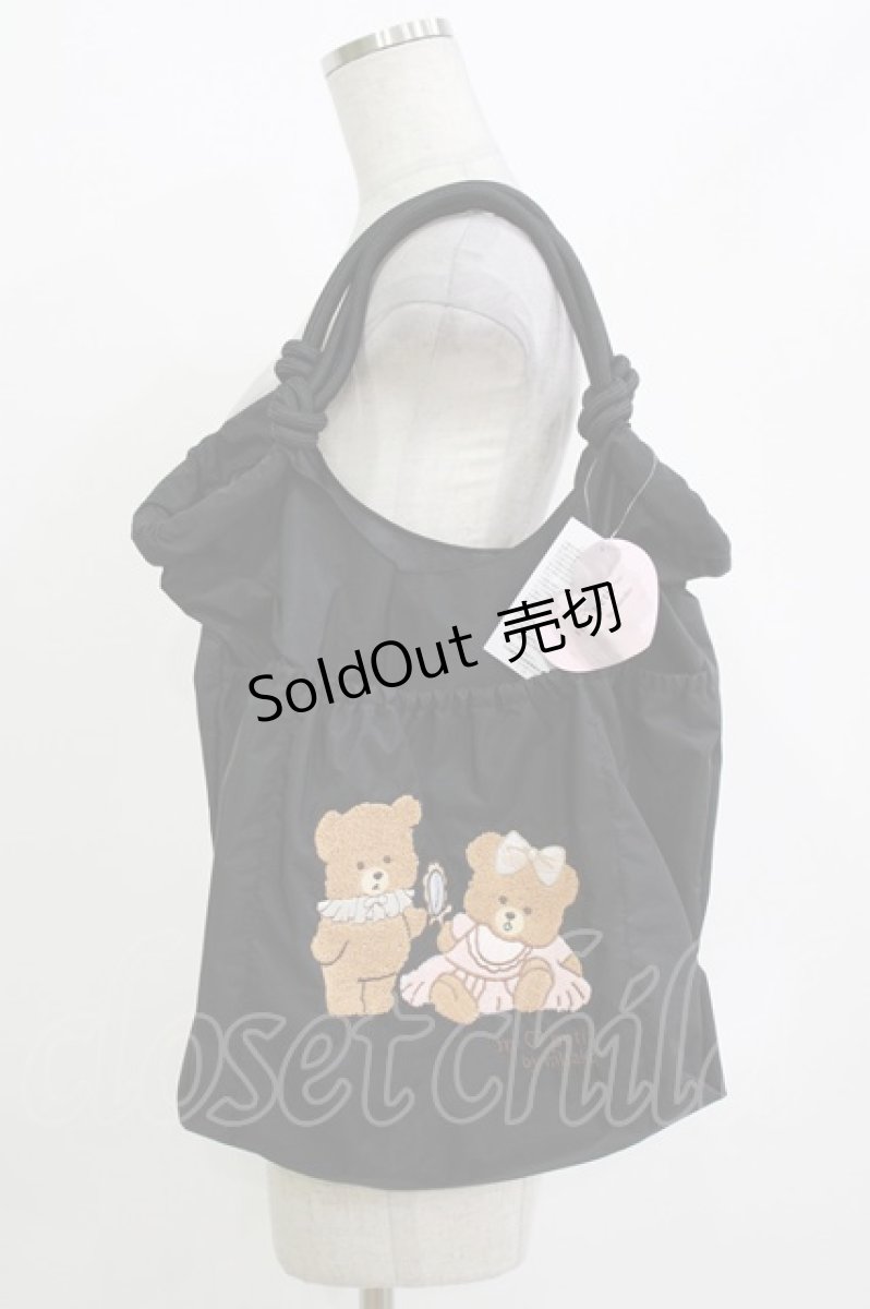 画像1: m petit by misako / くまトートバッグ  ブラック H-26-10-03-057-LO-BG-NS-ZH (1)
