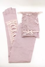 画像1: axes femme / 巾着付きレースアップUV手袋  ピンク H-26-10-03-072-AX-ZA-NS-ZH (1)