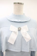画像3: Lovely Tency / 眞白ありす/オフショルケープデザインニットプルオーバー M サックス H-26-10-04-043-LO-TO-NS-ZH (3)