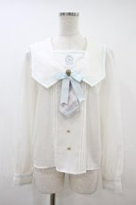 画像1: Amavel / Fantasy Schoolセーラーブラウス Free オフ/ピンクチェック H-26-10-04-050-CA-BL-NS-ZH (1)